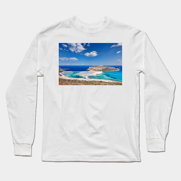 The unbelievable beauty of Balos Lagoon with Cap Tigani in Crete, Greece Long Sleeve T-Shirt by Constantinos Iliopoulos Photography